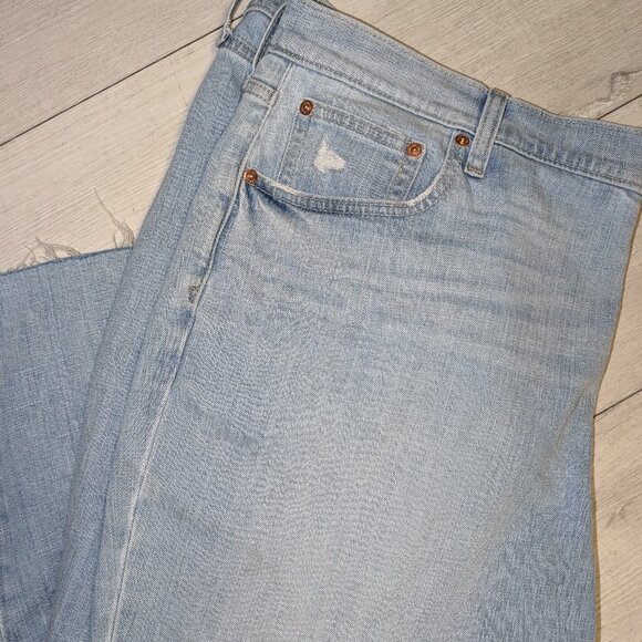 GAP Girlfriend Mid Rise Womens Plus Size Distressed Crop Jeans Size 20R - Picture 5 of 5